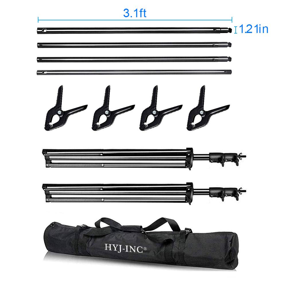 12ft x 10ft Adjustable Photography Backdrop Stand Kit with Carry Bag O642464