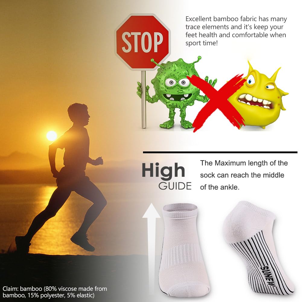 6 Pairs Viscose Bamboo Cushioned Ankle Socks Y363497