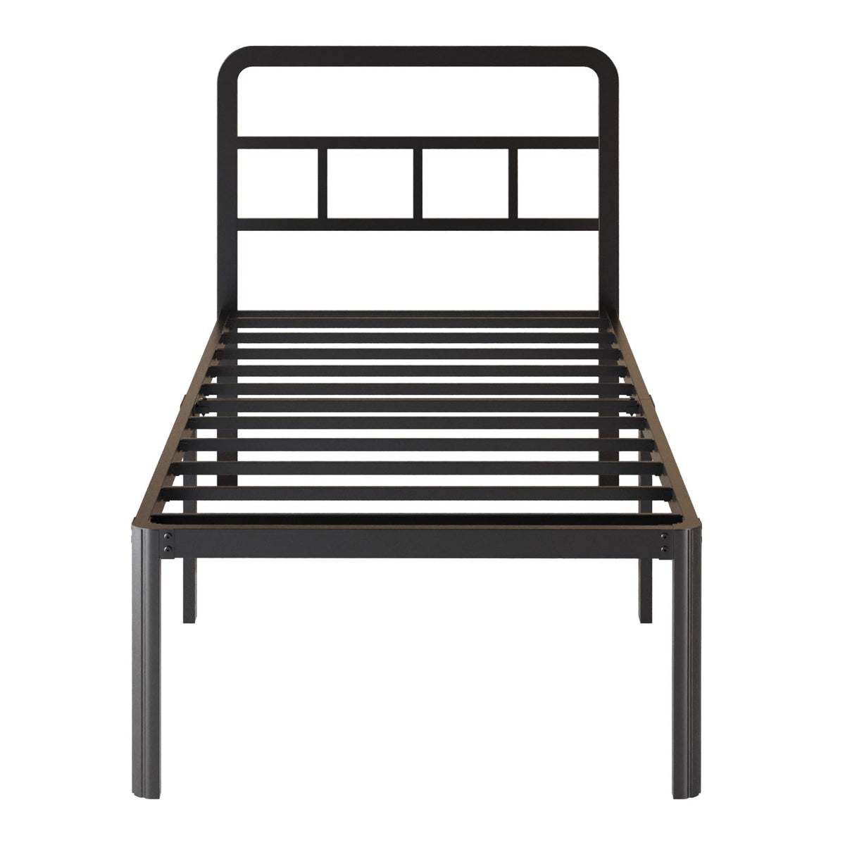 18 Inch Twin XL Black Metal Bed Frame with Headboard E4035