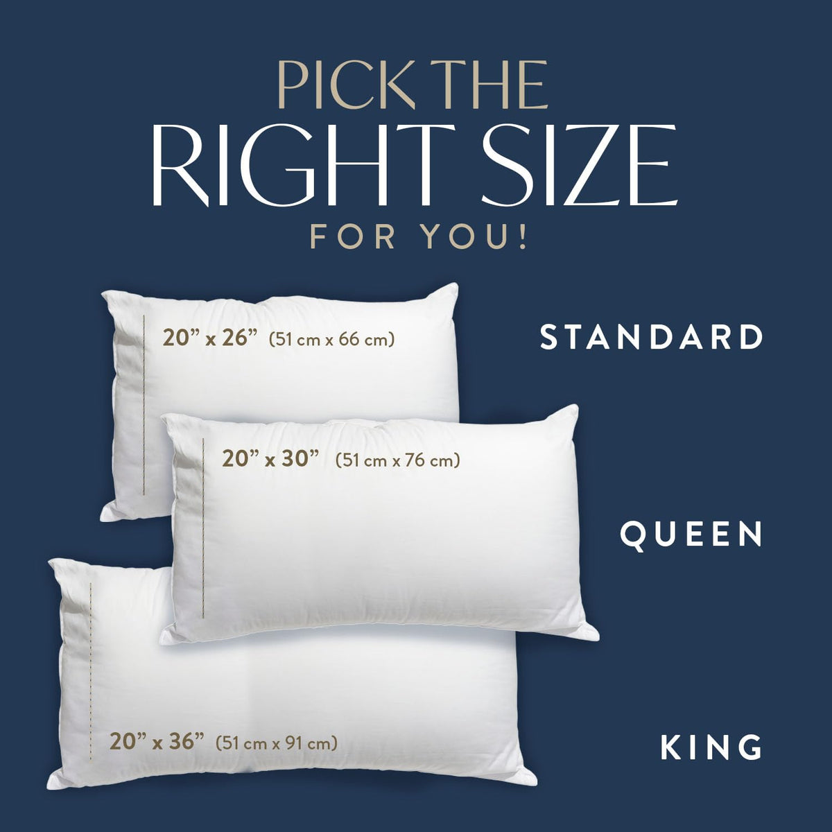 100% Cotton King Size Bed Pillows Set of 2 L78619