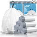 1.6 Gallon Mini Drawstring Trash Bags, 120 Counts White Trash Bin Liners E6747