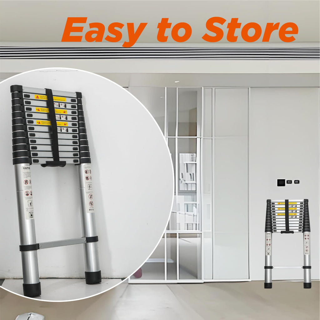 16.5FT Aluminum Telescoping Ladder, 300LB Capacity K45677