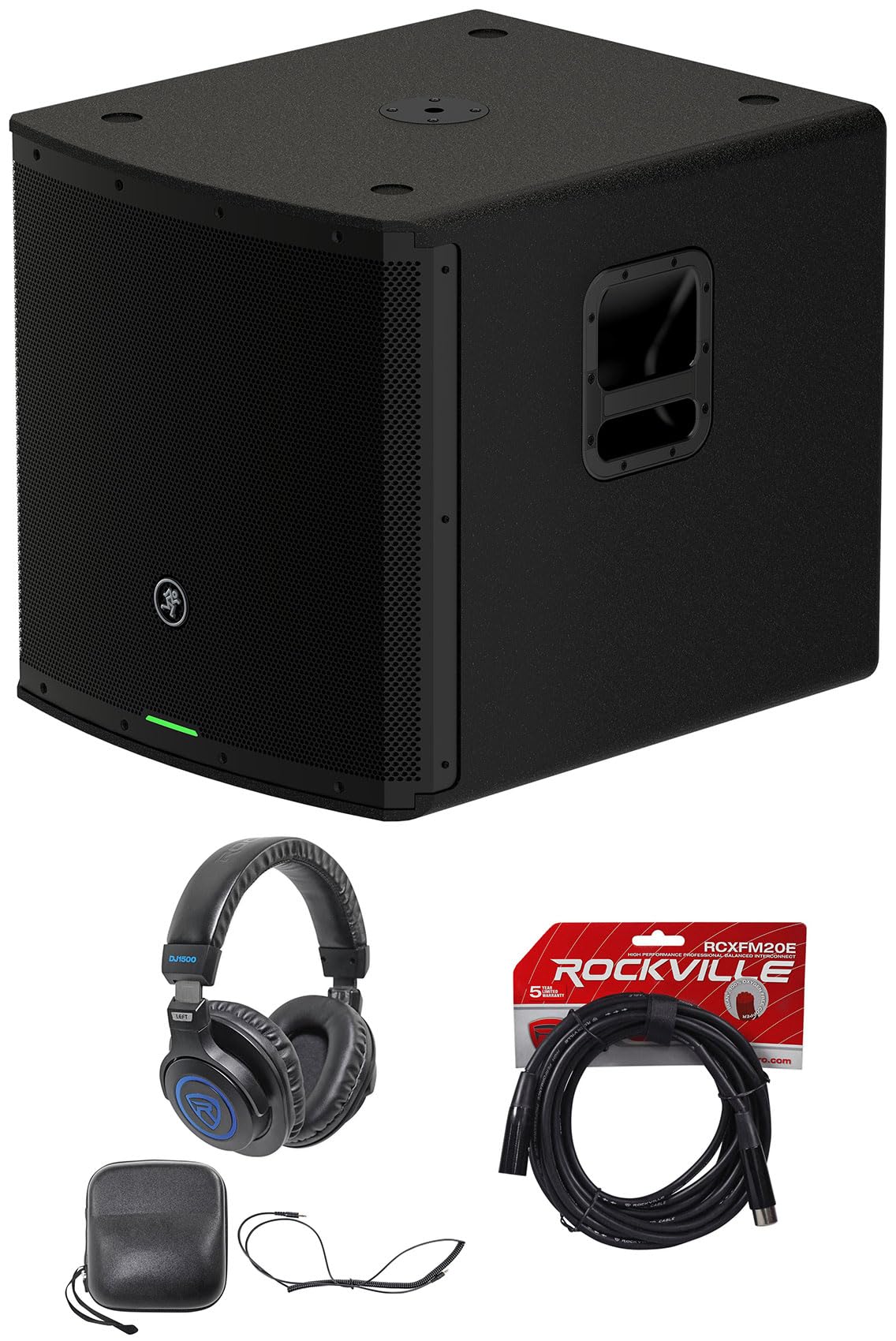 18 1600W Powered Subwoofer with Mic Cable and Headphones M467