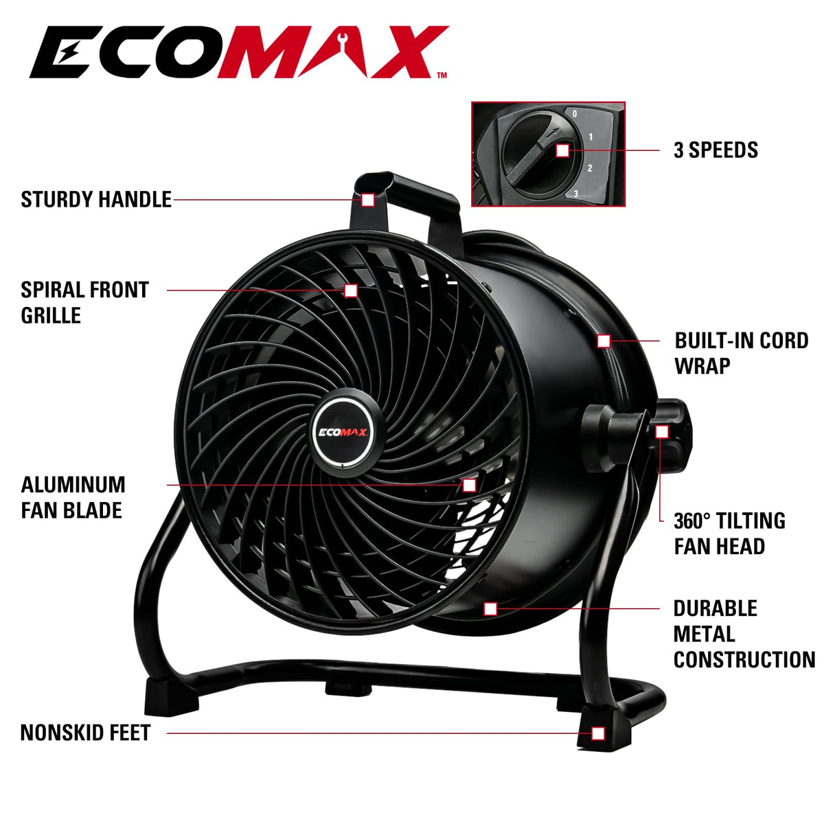 10 Inch High Velocity Drum Fan I23491