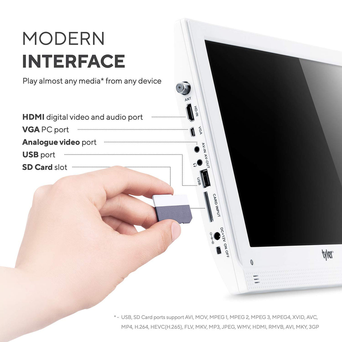 13.3” Portable TV LCD Monitor 1080P Rechargeable Lithium Battery P61138