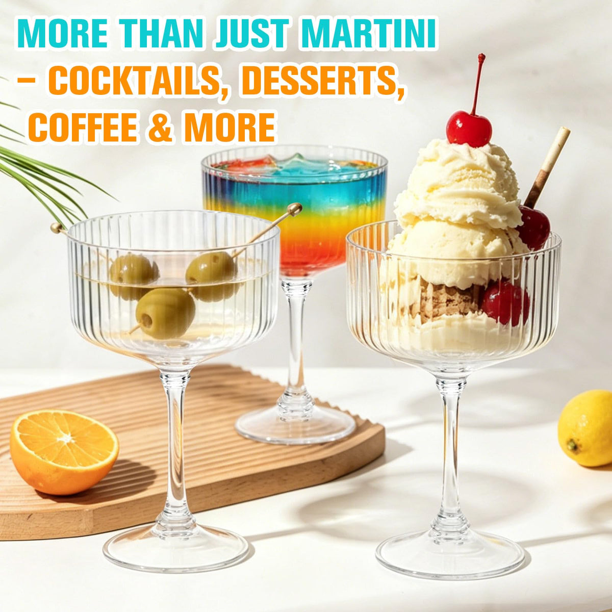 12 Pcs 10oz Plastic Martini Glasses L40006