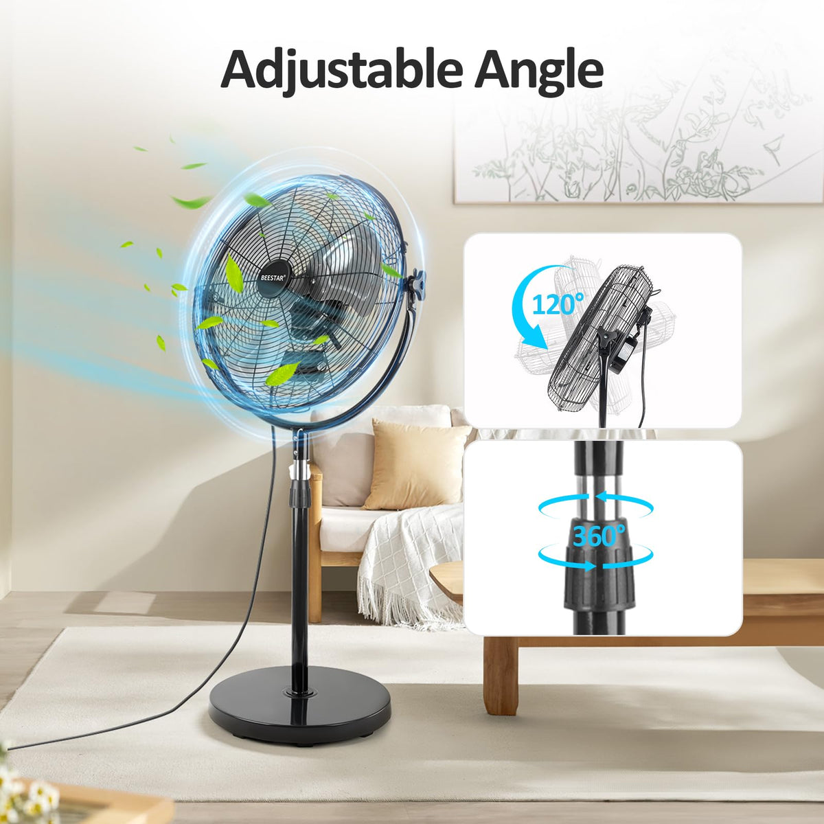 18 Inch High Velocity Metal Pedestal Fan A338
