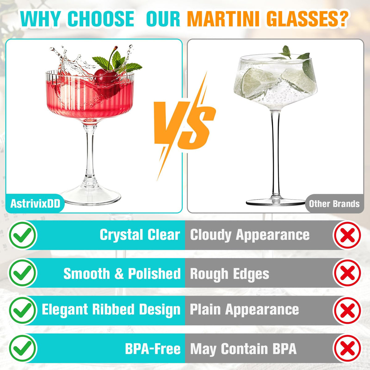12 Pcs 10oz Plastic Martini Glasses L40006