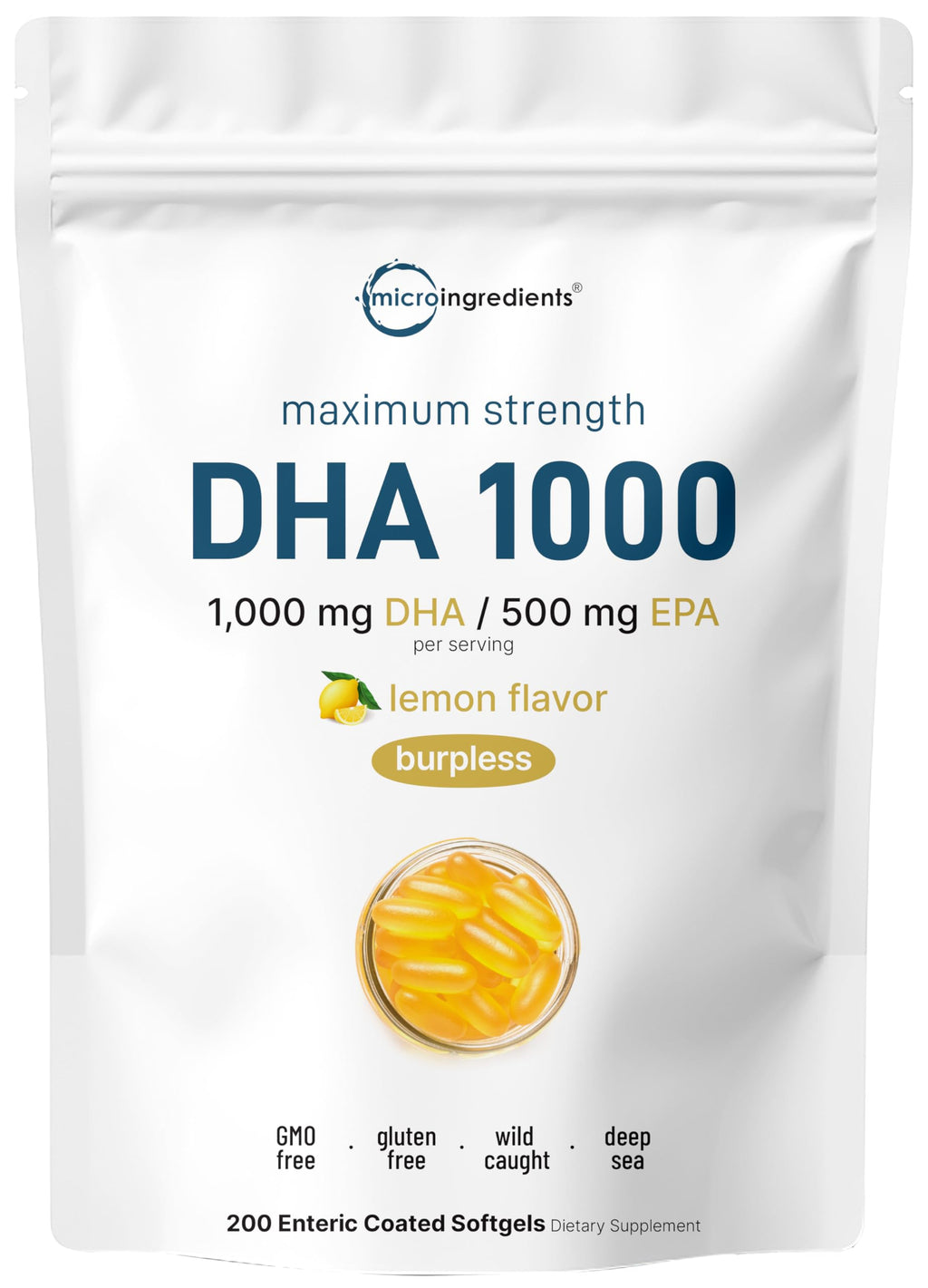 1000mg Omega 3 Fish Oil DHA EPA 200 Softgels C106392