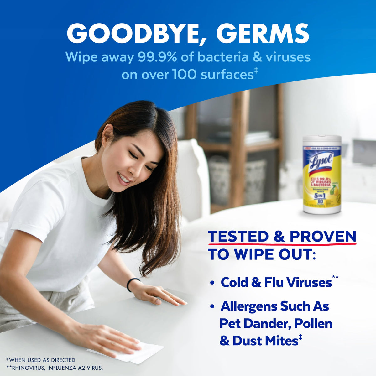 Lemon Mango Linen Disinfecting Wipes 80 ct. 4 Pack S927