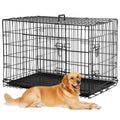 48 Inch Foldable Metal Wire Dog Crate with Tray W6361