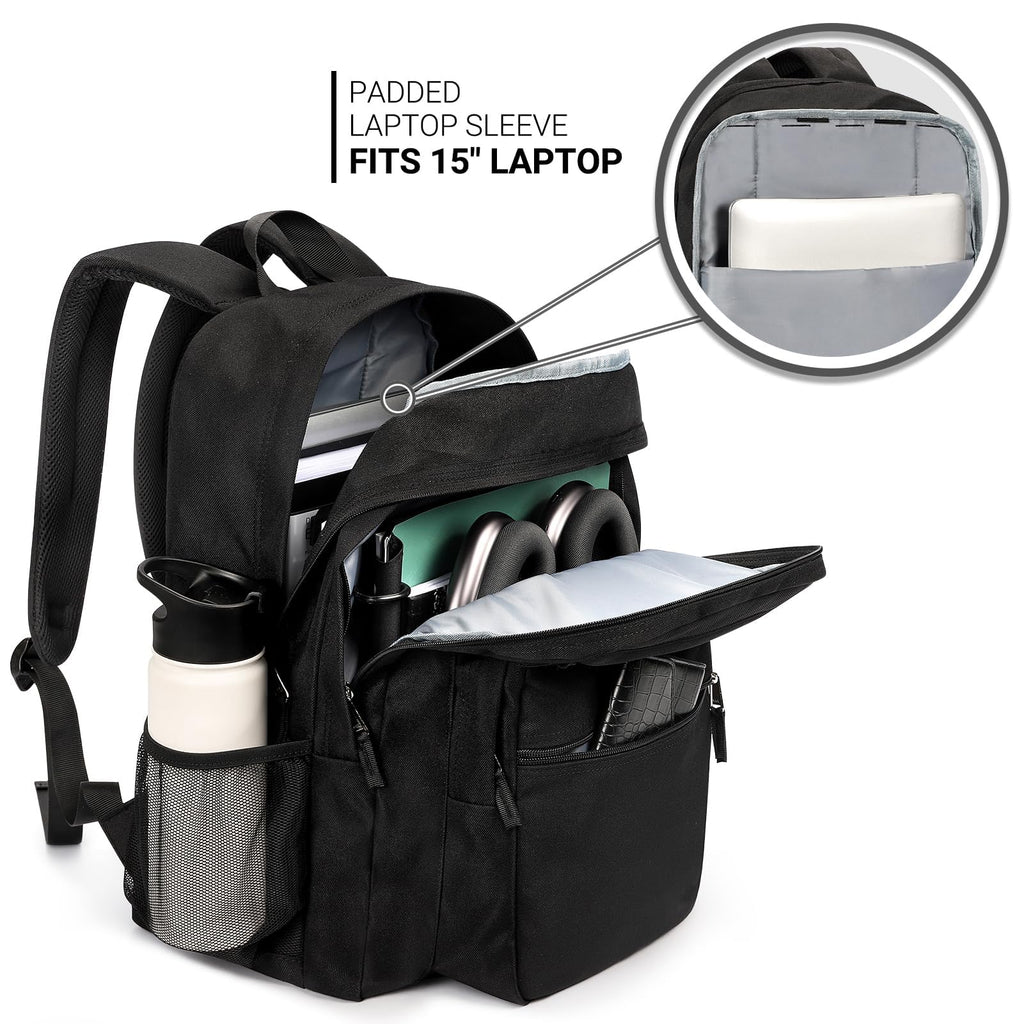 Black 26L Water Resistant Backpack I12693
