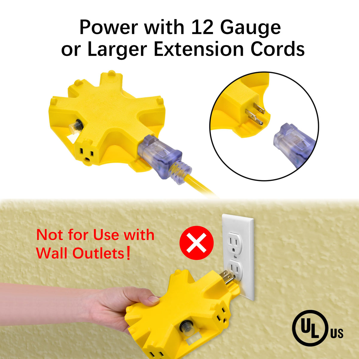 100 ft 12/3 SJTW Heavy Duty Outdoor Extension Cord Y418