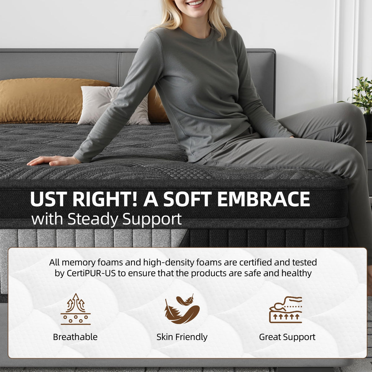 12 Inch Full Hybrid Memory Foam Mattress F74788