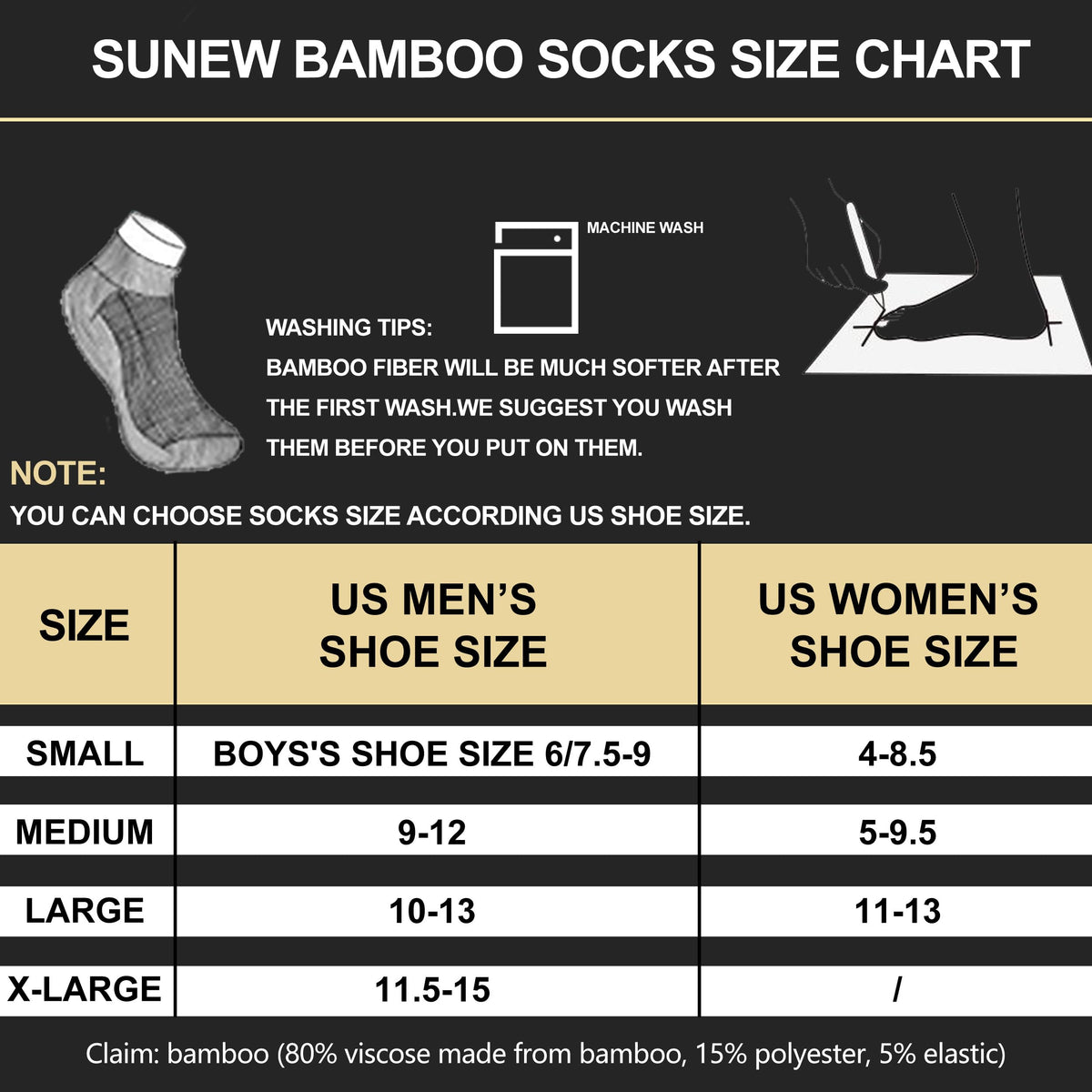6 Pairs Viscose Bamboo Cushioned Ankle Socks Y363497