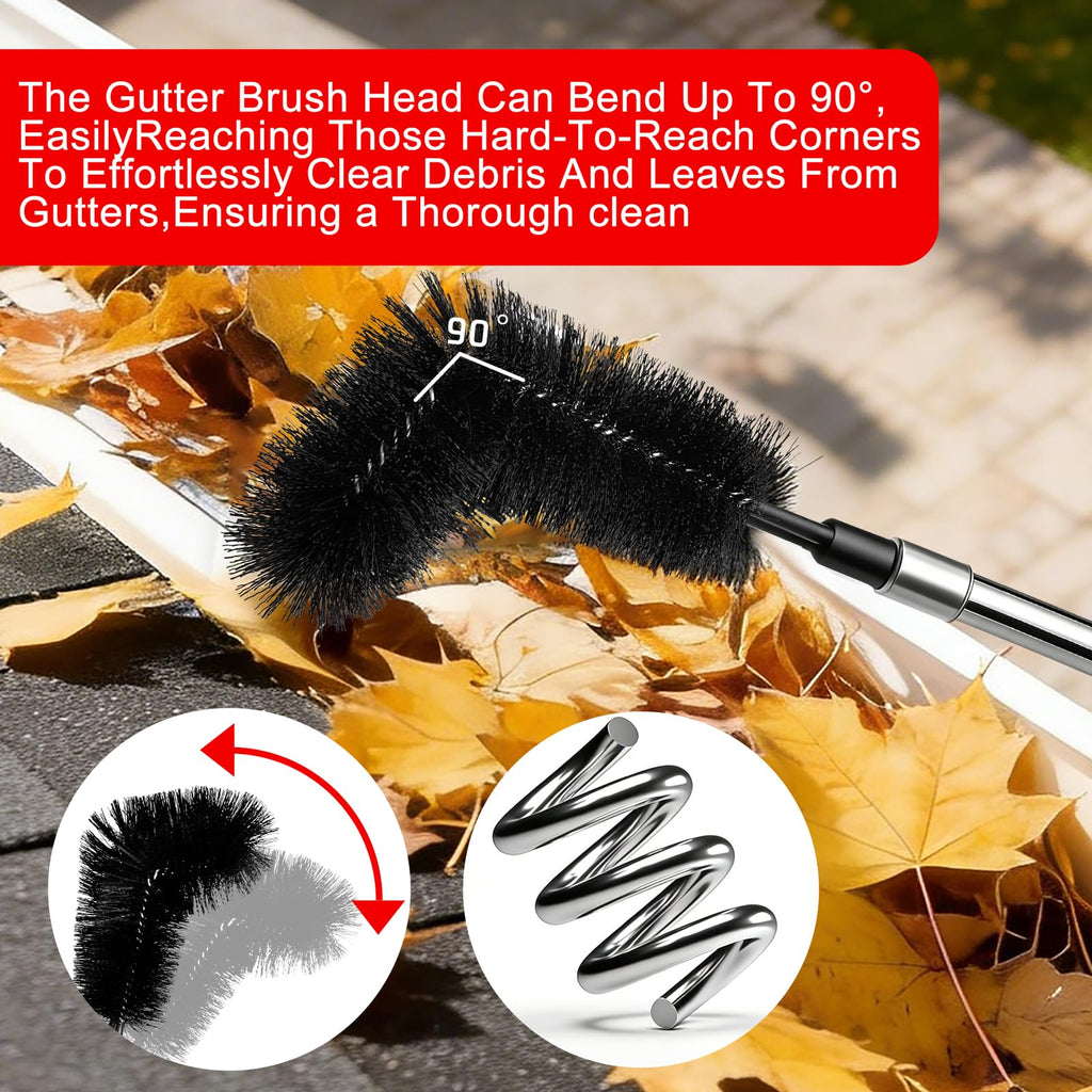 12.7FT Long Adjustable Gutter Cleaner & Brush L36561