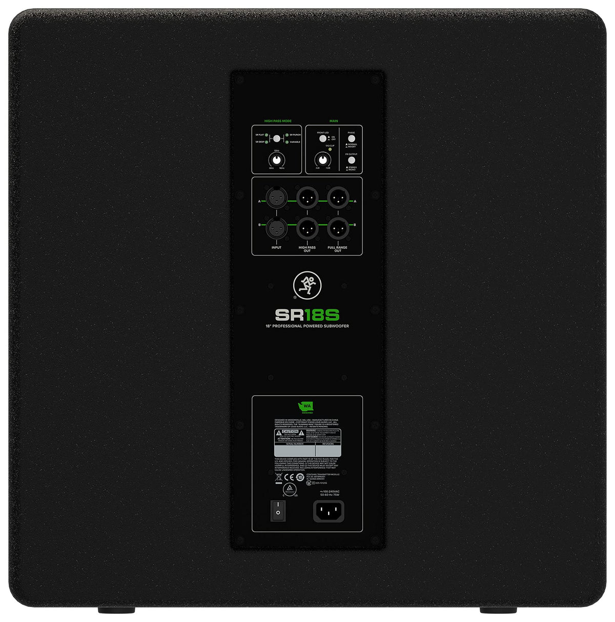 18 1600W Powered Subwoofer with Mic Cable and Headphones M467