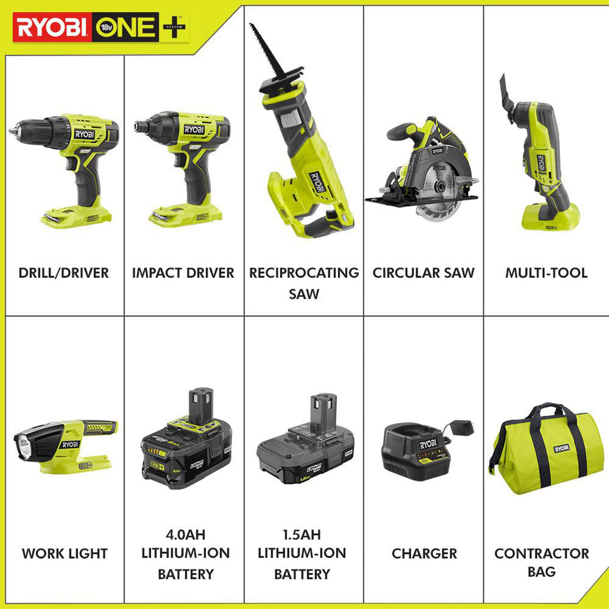 18V Lithium Ion 6 Tool Combo Kit G54613