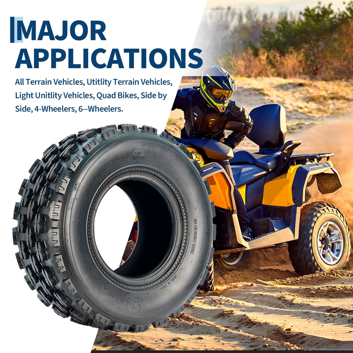 19x7-8 4-Ply Tubeless ATV/UTV Front Tires Set F810